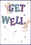 This inviting get well card is a festival of compassion and merriment, as seen through two darling animal friends-an affectionate teddy bear and a lively puppy-who together support the joyfully illustrated 'Get Well' message. The creamy white canvas feels as open and refreshing as a stroll through Queen's Park itself, with bold, rounded lettering shaded in cool indigos and vibrant teals that practically dance with optimism. Sprinkled around the card, hand-drawn stars in various shades of blue and purple twinkle invitingly, scattering hope much like petals in the breeze along Salisbury Road. The bear's plush fur and the puppy's floppy ears are painted with such tactile depth, they evoke the comforting embrace of a handmade bouquet from a local florist. There's a contagious, uplifting energy here, perfectly matched to the spirit of our neighbourhood-a reminder that even in convalescence, there's lightness, affection, and the gentle encouragement of a caring community. Sending this card from Queen's Park Flowers brings a little piece of local warmth into someone's recovery journey, offering not just words but genuine heartfelt comfort.